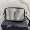 Lou Bag In Beige With Knitted Striped