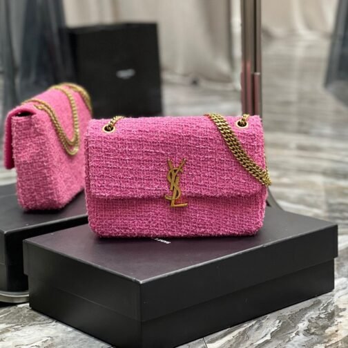 Le Carre Pink Wool Shoulder Bag