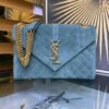 Envelope Medium Quilted Blue Frosted Bag