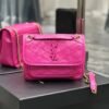 Niki Baby Chain Bag In Pink Crinkled Leather
