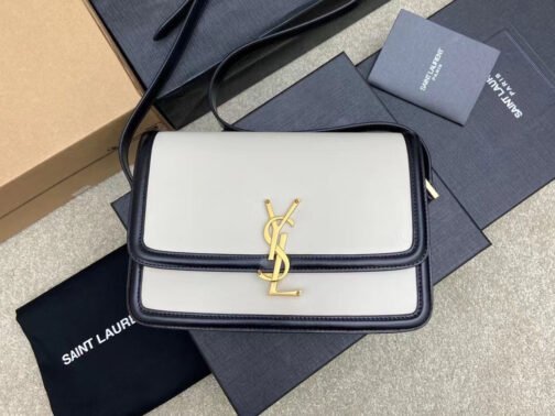 Medium Solferino Bag In Black And White Calfskin
