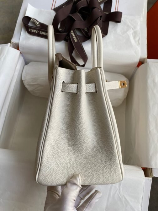 Birkin 25 Bag In Beton Togo Leather - Image 5
