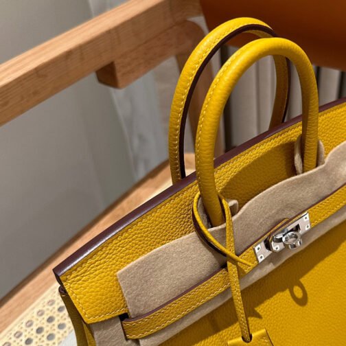 Birkin 25 Bag In Jaune Amber Togo Leather - Image 2