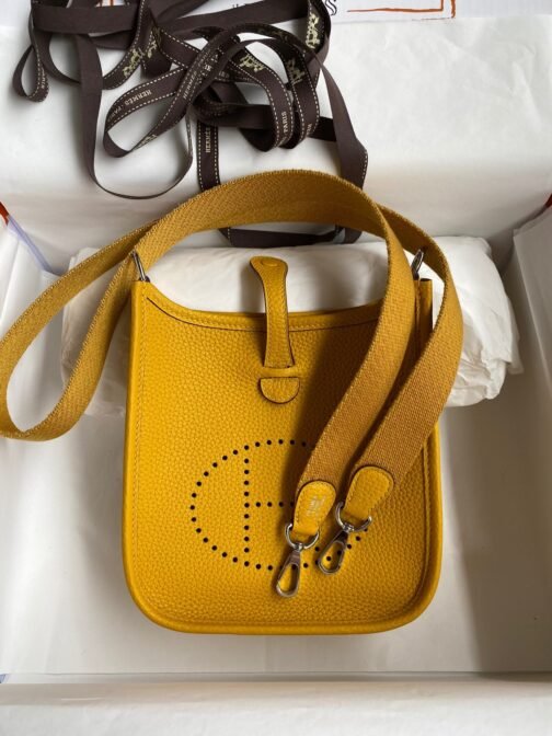 Eyelyne III Mini Bag In Amber Yellow Taurillon Clemence  Leather - Image 9