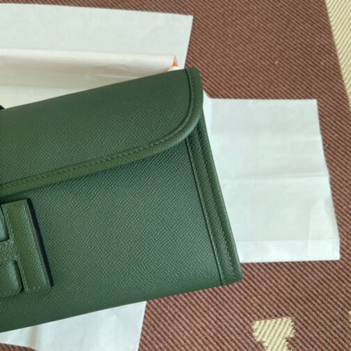 jige 29 Clutch Bag In ArmyGreen Epsom Leather - Image 3