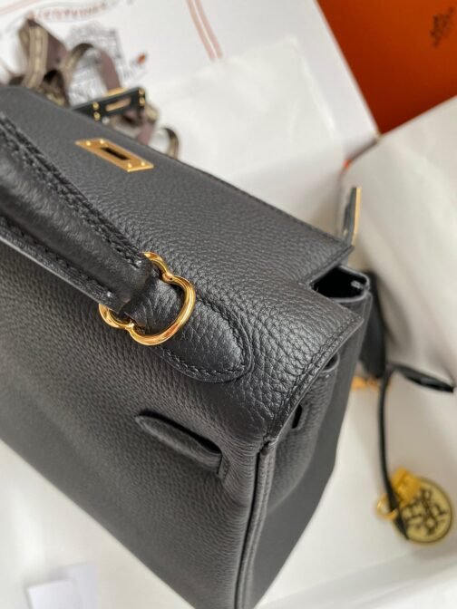 kelly 25cm Sellier Bag in Black Togo Leather - Image 6
