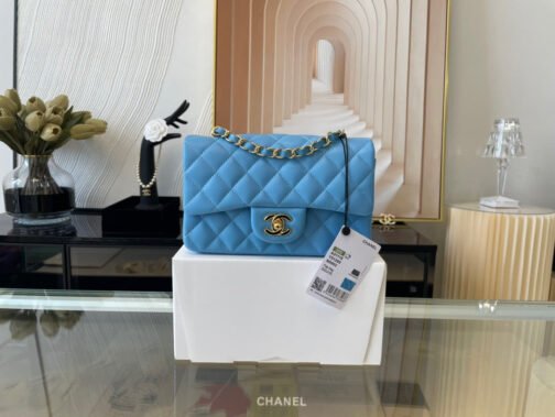 Mini Flap In Blue Lambskin