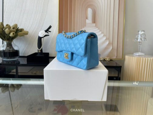 Mini Flap In Blue Lambskin - Image 2