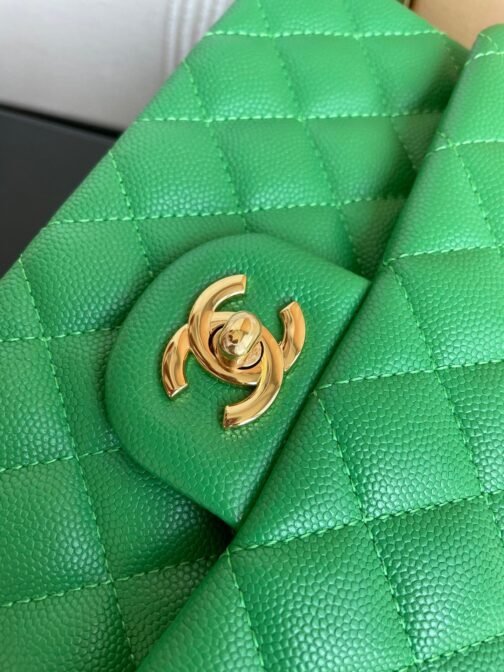 Classic Flap Small In Green Calfskin - Image 5