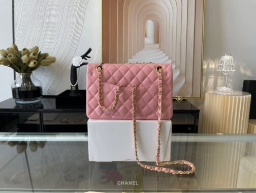 Classic Flap Small In Rose Sakura Lambskin - Image 3