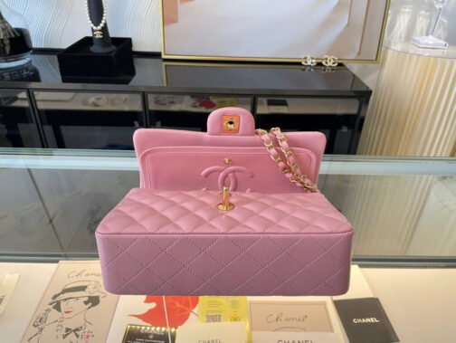 Classic Flap Small In Rose Sakura Lambskin - Image 4