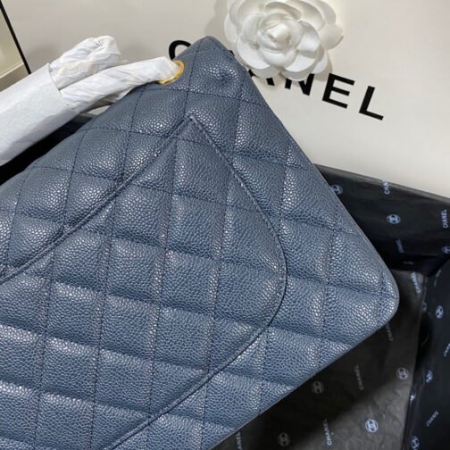 Classic Flap Jumbo In Dark Blue Calfskin - Image 6