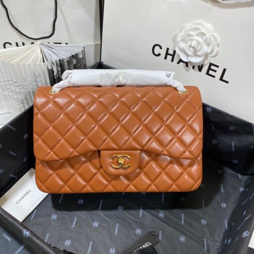 Classic Flap Jumbo In Brown Lambskin - Image 3