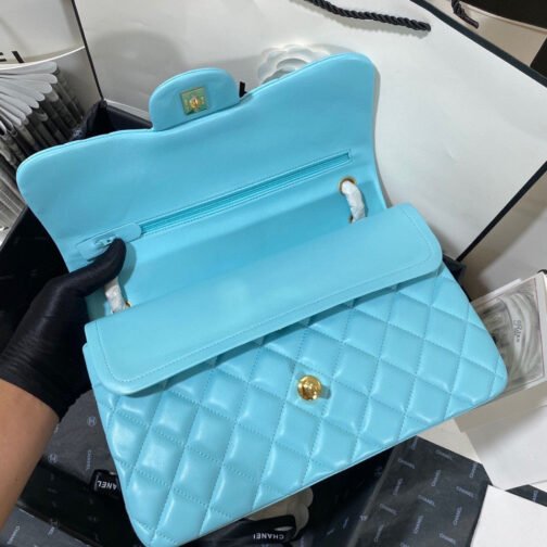 Classic Flap Jumbo In Blue Lambskin - Image 8