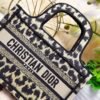 Leopard Print Embroidered Mini Book Tote Bag - Image 2
