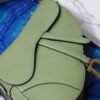Saddle Bag with Strap in Ethereal Green Grained Calfskin - Image 3
