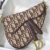 Saddle Bag with Strap in Brown Oblique Jacquard - Image 2