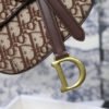 Saddle Bag with Strap in Brown Oblique Jacquard - Image 3