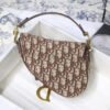 Saddle Bag with Strap in Brown Oblique Jacquard - Image 4