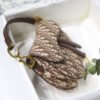 Saddle Bag with Strap in Brown Oblique Jacquard - Image 6