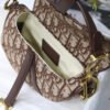 Saddle Bag with Strap in Brown Oblique Jacquard - Image 9