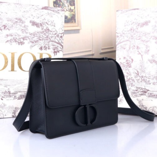 30 Montaigne Bag In Black Ultramatte Grained Calfskin - Image 3