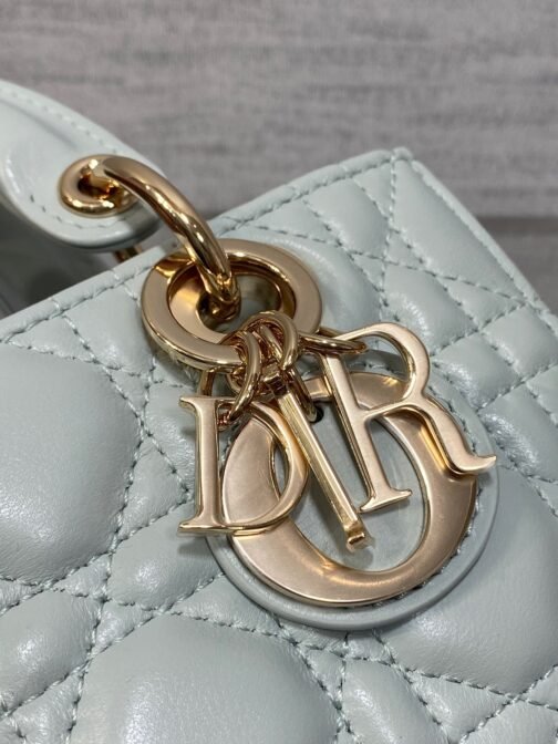 Lady D-Joy Bag In Haze Blue Cannage Lambskin - Image 3