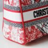 Lady D-Lite Medium Bag In Red Toile de Jouy Embroidery - Image 8