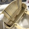 Lady D-Lite Medium Bag In Apricot Five Grid Embroidery Stripes - Image 8