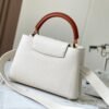 Capucines Small  Bag In White With Red Handle - Image 3