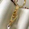 Capucines Small  Bag In White With Red Handle - Image 7