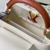 Capucines Small  Bag In White With Red Handle - Image 8