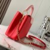 Capucines Small  Bag In Red With Pink Handle - Image 2