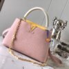Capucines Medium Bag In Pink With Beige Handle