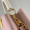 Capucines Medium Bag In Pink With Beige Handle - Image 6