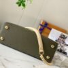 Capucines Medium Bag In Army Green With Beige Handle - Image 4