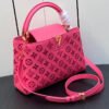 Capucines Medium Bag In Pink Embroidery Pattern - Image 2