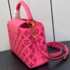Capucines Medium Bag In Pink Embroidery Pattern - Image 3