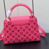 Capucines Medium Bag In Pink Embroidery Pattern - Image 4