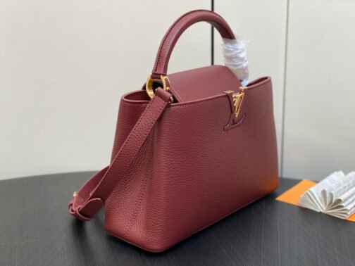 Capucines Medium Bag In Burdungy - Image 2