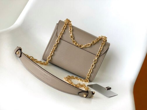 Twist Pouch In Brown Epi Leather With Gold Chain - Image 3