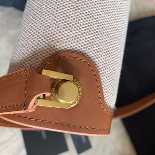 Le Carre Satchel Bag In Beige Canvas - Image 5
