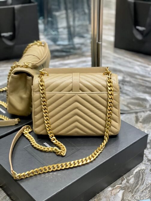 College Medium Chain Bag In Apricot Goatskin - Image 6