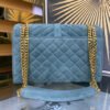Envelope Medium Quilted Blue Frosted Bag - Image 3