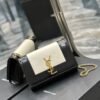 Kate Small Black And White Glossy Leather Chain Bag - Image 2
