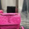 Niki Baby Chain Bag In Pink Crinkled Leather - Image 3