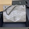 Gray Large Niki Shopper Bag In Wrinkled Calfskin