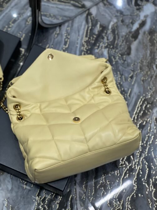 Puffer Medium Chain Bag In Jaune Poussin Lambskin - Image 8